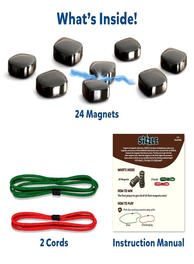 DARDRIS Magnetic Sizzle Game | Strategic Game for Travel Kids, Adults & Family for All Age | 24 Irregural Magnet Stones| Portable Puzzle Chess |Fun Strategy & Educational - Image 3